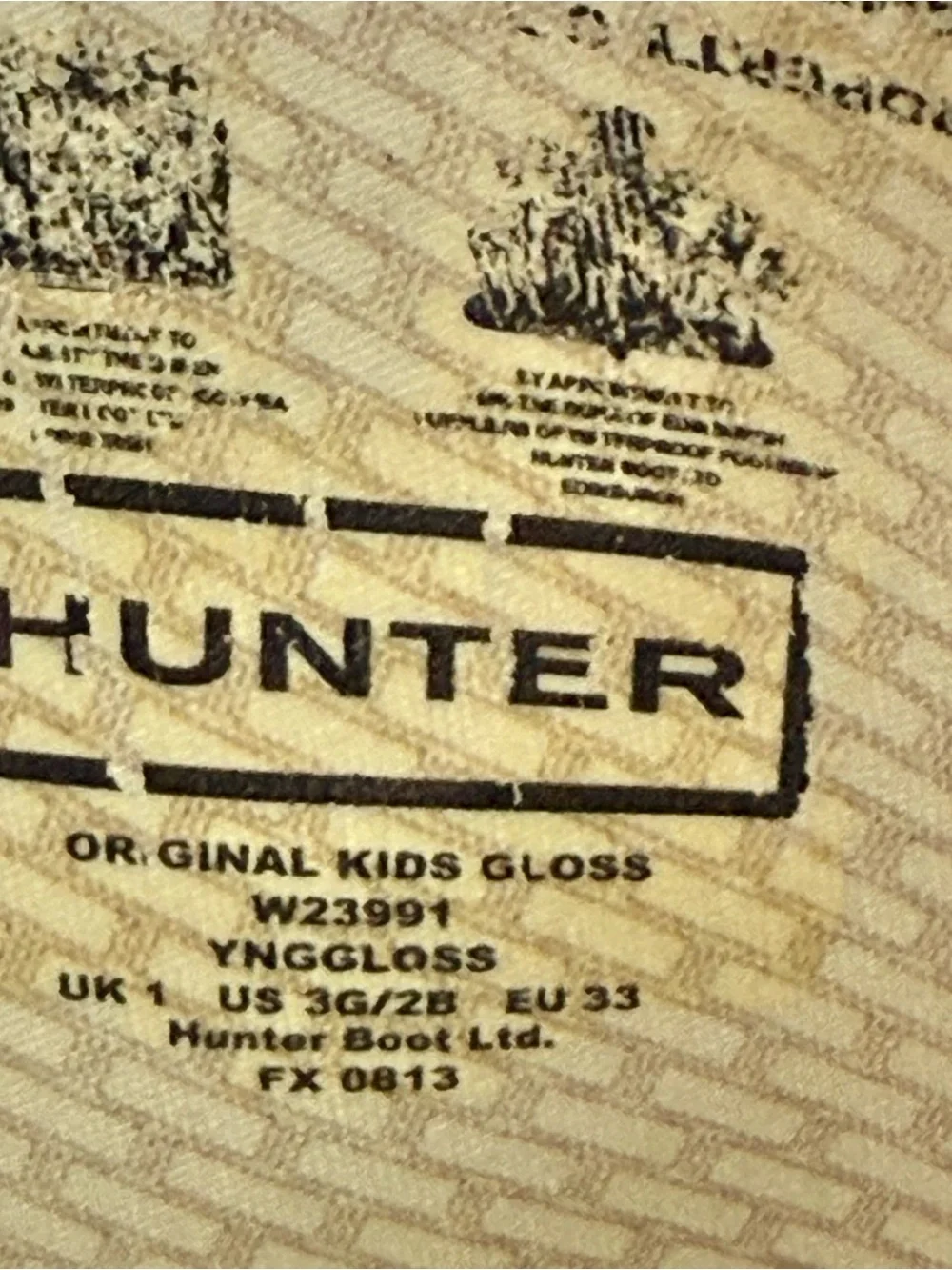 Hunter Black Original Kids Gloss unisex 2B / 3G